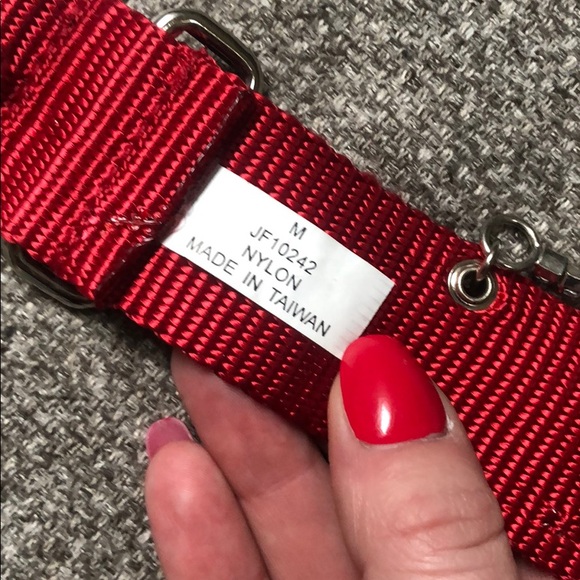 Red Nylon Rhinestone Embellished Adjustable Belt - Picture 7 of 7